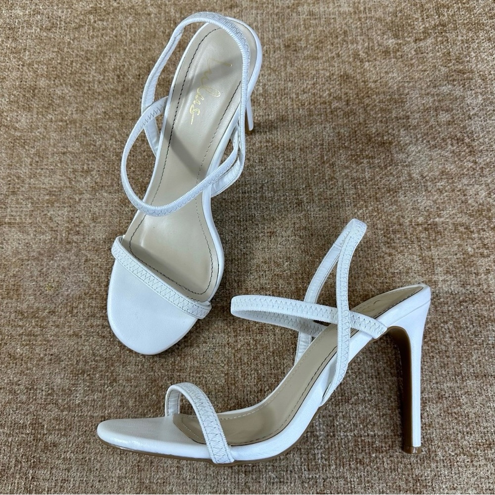 Lulus White Strappy High Heel Sandals Women’s Size (38) 8